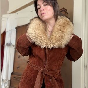 Authentic Vintage Penny Lane Suede Sherling Coat